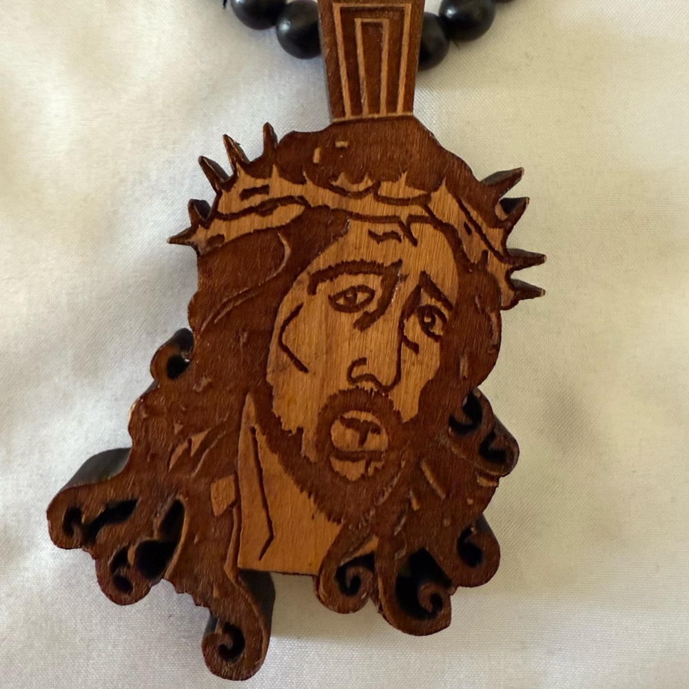 Jesus Piece Wood Necklace